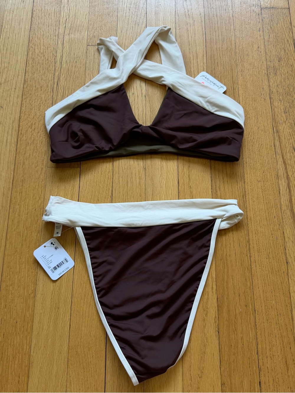 Kya Swim Free People Brown & Cream Bikini Set NWT | Size: M